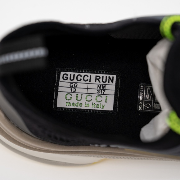 Size 13G 13.5 US - Gucci Run Sneaker Black Yellow Green main image 7